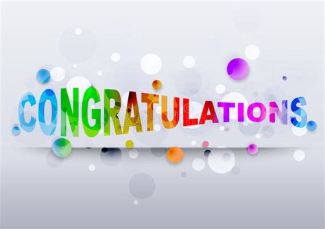 Congratulations Rainbow Text Stock Vector Illustration Of Message