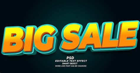 Premium Psd Big Sale Psd 3d Editable Text Effect Photoshop Template