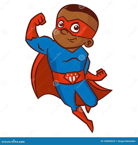 Superhero Boy Cartoon Character Stock Vector Illustration Of Isolated