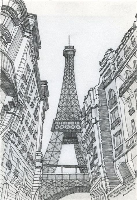 70 Easy And Beautiful Eiffel Tower Drawing And Sketches