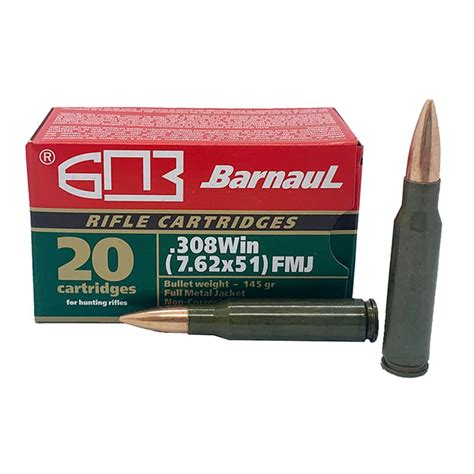 Bullseye North Barnaul Ammo 308 Winchester 762 X 51 145gr Fmj