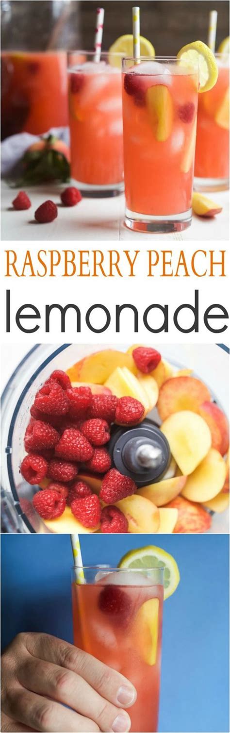 Homemade Raspberry Peach Lemonade The Best Pink Lemonade Recipe