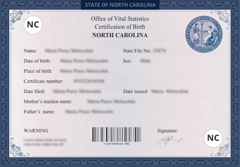 North Carolina Nc Birth Certificate Online Us Birth Certificates