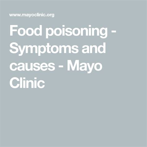 Food Poisoning Symptoms And Causes Mayo Clinic Addisons Disease