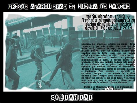 Afiches Mexico Agitacion Solidaria Con Los 4 Anarquistas En Huelga