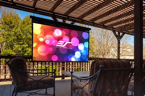 Elite Screens Outdoor Pull Down Projector Screen At Just Projectors