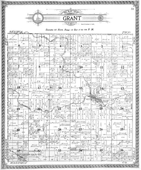 1911 Grant Township Shawano County Plat Map