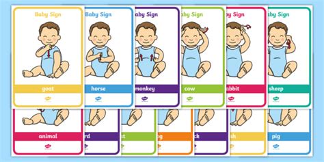New Baby Sign Language Poster Pack Animal Signs Baby