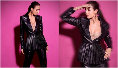 Malaika Arora Looking Glamours And Stunning In Leather Jacket And Trouser At Supermodel Of The