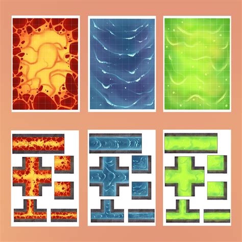 Full Color Printable Dungeon Tiles Dandd Ttrpg Etsy