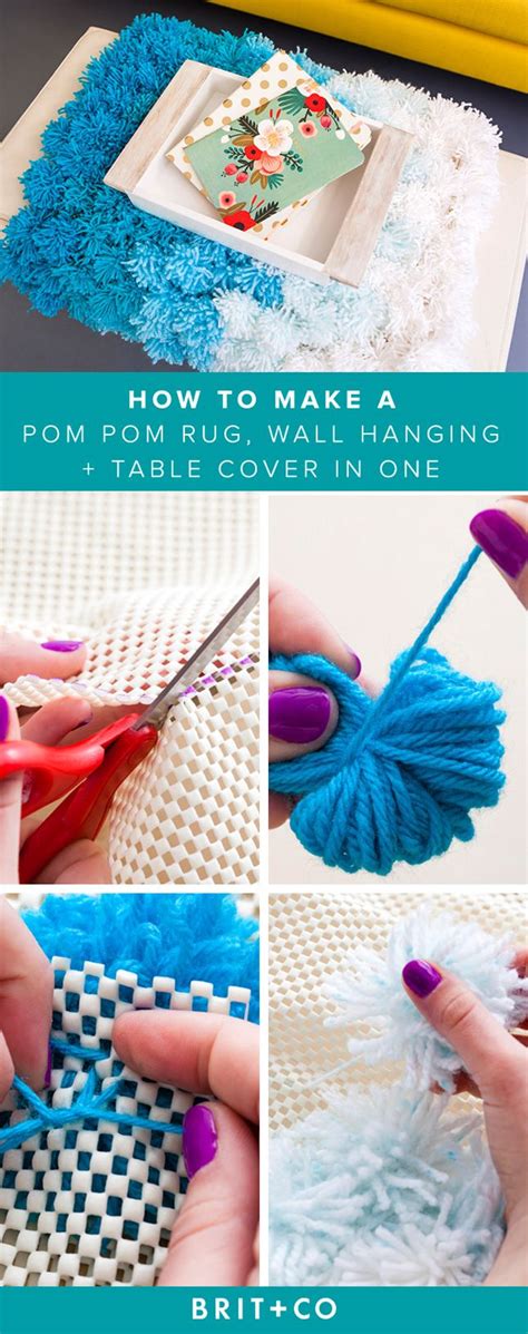 A Pom Pom Rug Wall Hanging And Table Cover In One Pom
