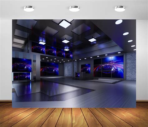 Beleco 7x5ft Fabric News Studio Backdrop Virtual News