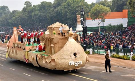 Compare arabic جَمَل‎ (jamal) and hebrew גמל‎ (gamál). Republic day 2018 - Tripura tableau during rehearsal