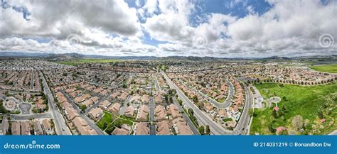 Aerial Panoramic View of Hemet City in the San Jacinto Valley in
