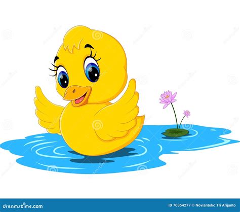 Cute Baby Duck Cartoon Stock Vector Illustration Of Lovely 70354277