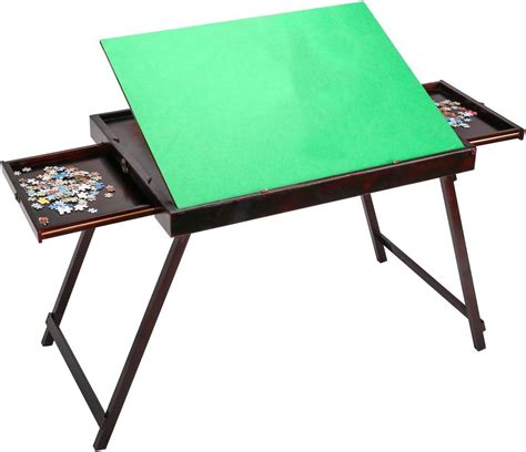 Uk Stock Portable Jigsaw Puzzle Table Storage Wood Foldable Tilting