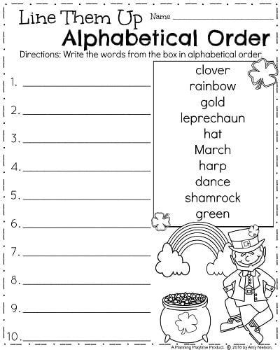 March First Grade Worksheets Planning Playtime