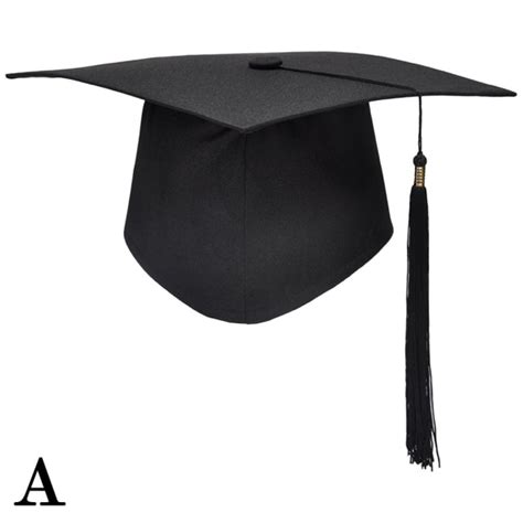 Graduation Mortarboard Masters Fitted Black Cap Hat Academi