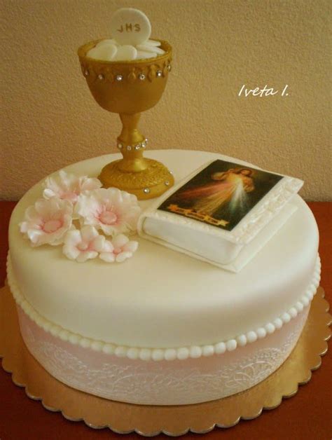 First Holy Communion Cake By Ivule First Holy Communion Cake First Communion Cakes Christian