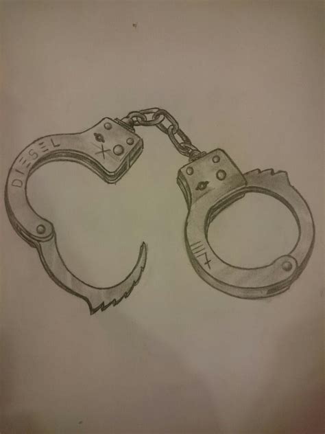 Drawinghandcuffs Tattoo Sketch Prison Drawings Handcuffs Drawing