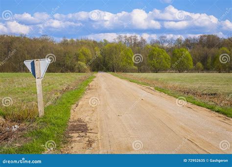Dirt Gravel Road Through The Meadow Stock Image Image Of Country