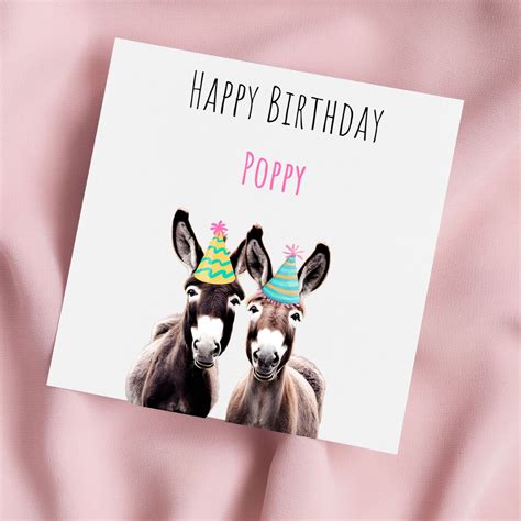 Geburtstagskarte mit Esel Esel Grußkarte Esel Karte Etsy de