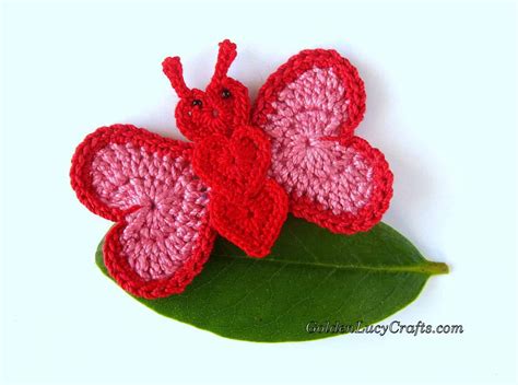 Crochet Butterfly Applique Free Crochet Pattern Goldenlucycrafts