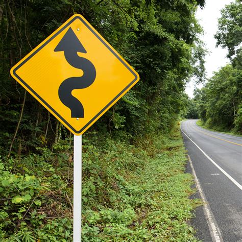 Left Winding Road Sign Sharp Turn Sign Sku X W1 5l
