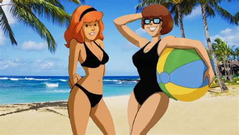 Daphne And Velma Wearing Black Swimwear Together By Richardchibbard On