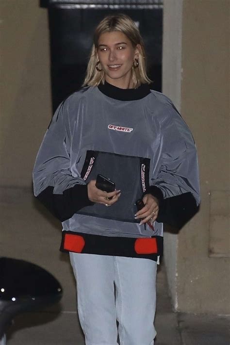 Hailey Baldwin Wears Off White To Church In Beverly Hills Gotceleb