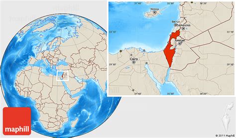 Neighboring country egypt is located in two parts of. Shaded Relief Location Map of Israel