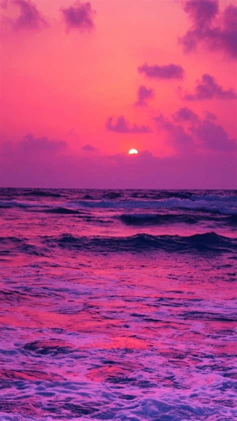 540x960 Resolution Horizon Pink Sunset Near Sea 540x960 Resolution