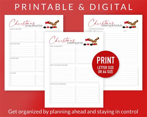 Christmas Menu Planner Printable Kit Holiday Meal Planning Etsy Uk