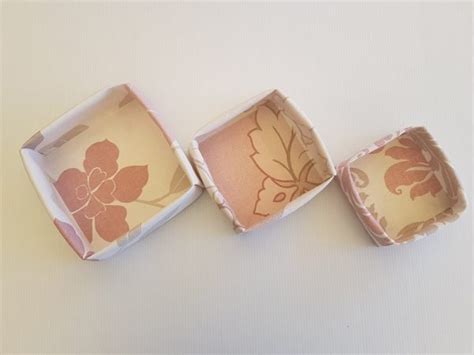 Dusty Pink Florals Origami Fabric Boxes Set Of 3 Ella And Jaks