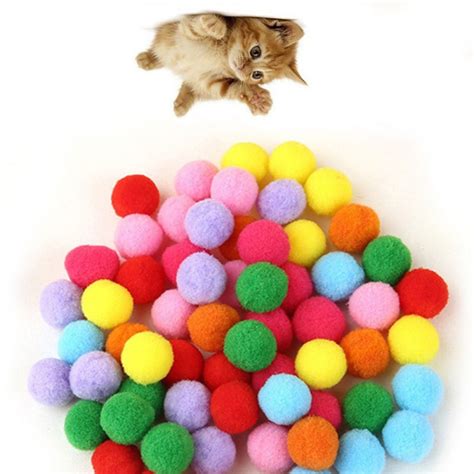 10 Piecelot Soft Cat Toy Balls Kitten Toys Candy Color Assorted Ball