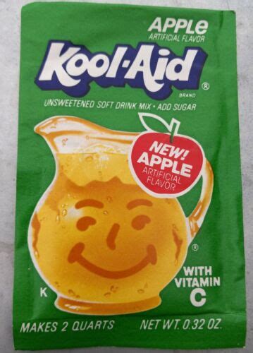 Vintage Kool Aid Drink Mix Packet Apple Flavor Sealed Unopened Rare