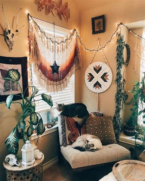 It's your nook, your getaway place of serenity where you can relax after a hard day. Boho Living Room Ideas Hippie Bohemian Homes in 2020 ...