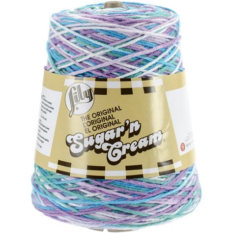 Lily Sugarn Cream Cotton Cone Yarn 400 G14 Oz Beach Ball Blue