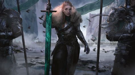 Download Blonde Braid Sword Woman Warrior Fantasy Women Warrior Hd