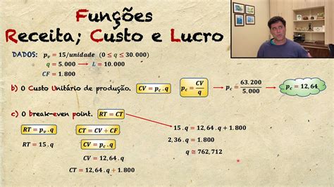 Função RECEITA CUSTO e LUCRO YouTube