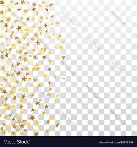 Gold Stars Falling Confetti Frame Isolated On Vector Image