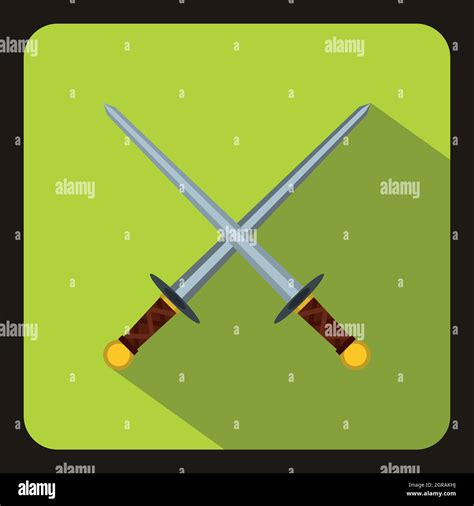 Crossed Swords Icon Flat Style Stock Vector Image And Art Alamy