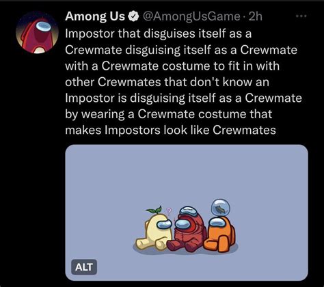 An Among Us Twitter Post Thats A Little Sus Recursion