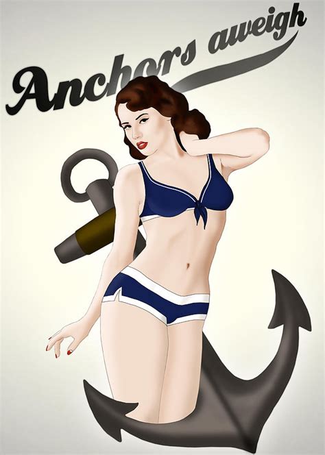 Anchors Aweigh Classic Pin Up Drawing By Nicklas Gustafsson