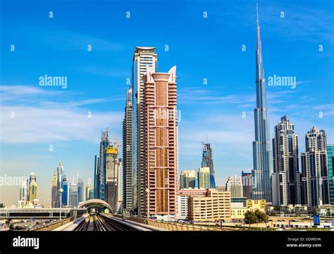 Skyscrapers In Dubai Downtown United Arab Emirates Stock Photo Alamy