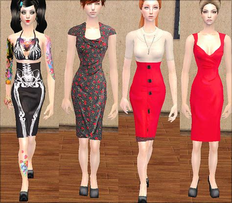 Mod The Sims Dolled Up 4 Pinup Outfits