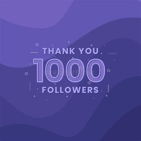 Thank You 1000 Followers Greeting Card Template For Social Networks