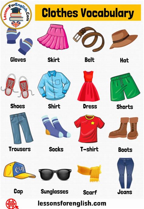 English Clothes Names Vocabulary 16 Clothes Names With Pictures Gloves