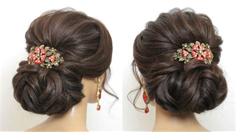 New Bridal Hairstyle For Long Hair Wedding Low Bun Updo
