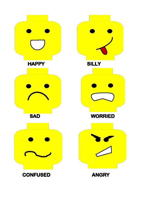 Free Printable Lego Emotions Print And Make Your Own Asd Visual Aids